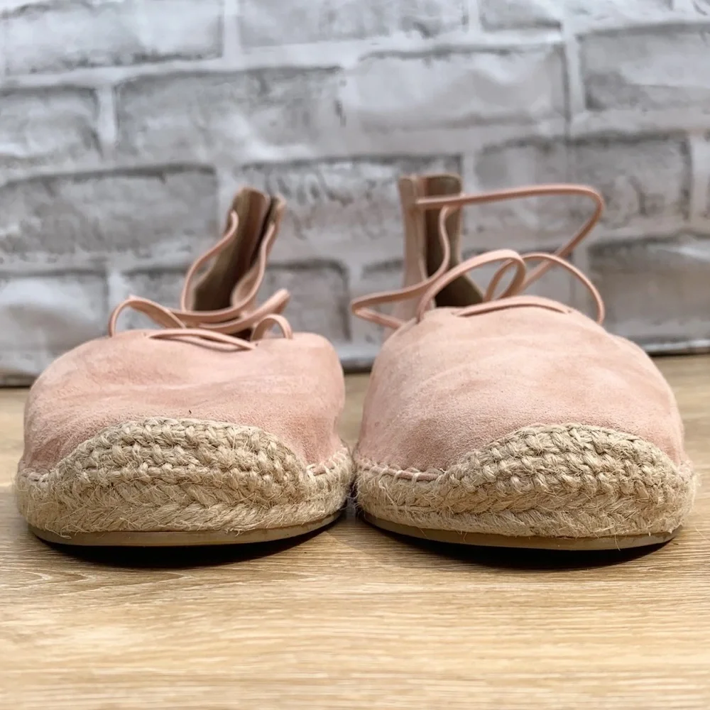 Eileen Fisher Suede Espadrilles Shoes 10 Zippered Jute D'Orsay Lee